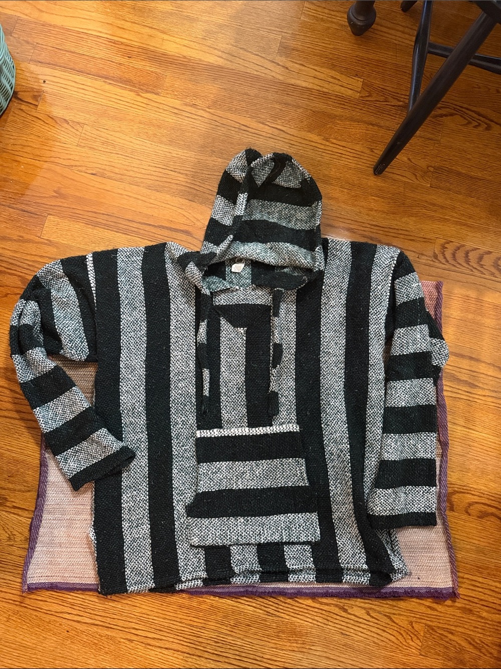 Men's Hooded Striped Baja Sweater - drug rug